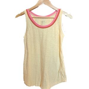 ANN TAYLOR LOFT Outlet Sleeveless Ringer Tee in Yellow Pink Orange Sherbet — S